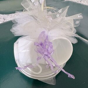 Two White 🍵 Tea Cup and Saucer Set